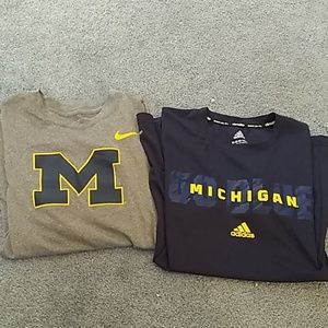Nike and adidas michigan shirts size med 10/12